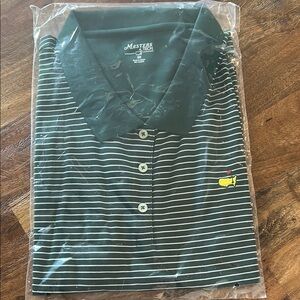 Masters Tech Green Striped Polo Shirt